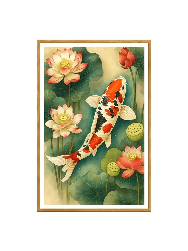 Box_Fiber_Canvas_Painting_Frame_24x36_-_Tricolor_Koi_Fish_with_Lotus_Flowers_|_Nature-Inspired_Wall_Decor_GOF24360887