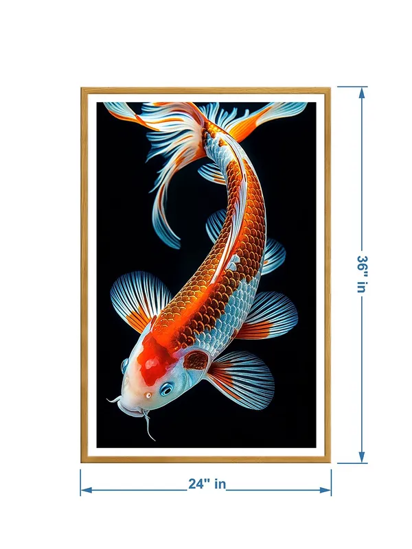 Box_Fiber_Canvas_Painting_Frame_-_High_Definition_Red_and_Blue_Koi_Fish_on_Black_24x36_|_Modern_Japanese_Fish_Wall_Art_GOF24360861
