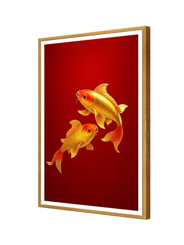 Twin_Golden_Koi_on_Red_Background_|_Box_Fiber_Canvas_Painting_Frame_|_24x36_|_Feng_Shui_Fish_Wall_Art_for_Luck_&_Love_GOF24360931