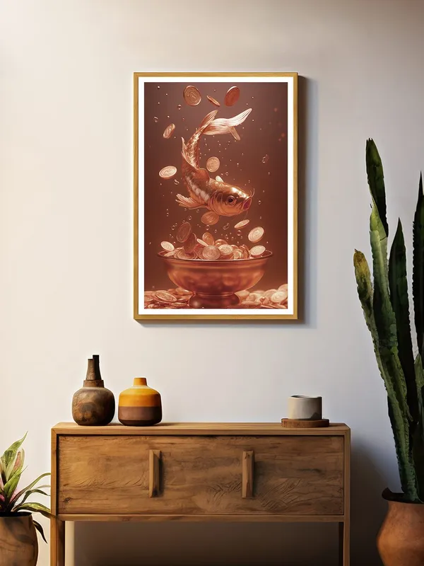 Golden_Koi_Jumping_Over_Coin_Bowl_|_Box_Fiber_Canvas_Painting_Frame_|_24x36_|_Prosperity_Wall_Art_Decor_GOF24360926