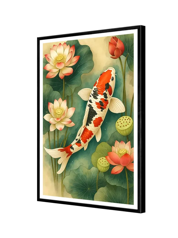Box_Fiber_Canvas_Painting_Frame_24x36_-_Tricolor_Koi_Fish_with_Lotus_Flowers_|_Nature-Inspired_Wall_Decor_BLF24360887