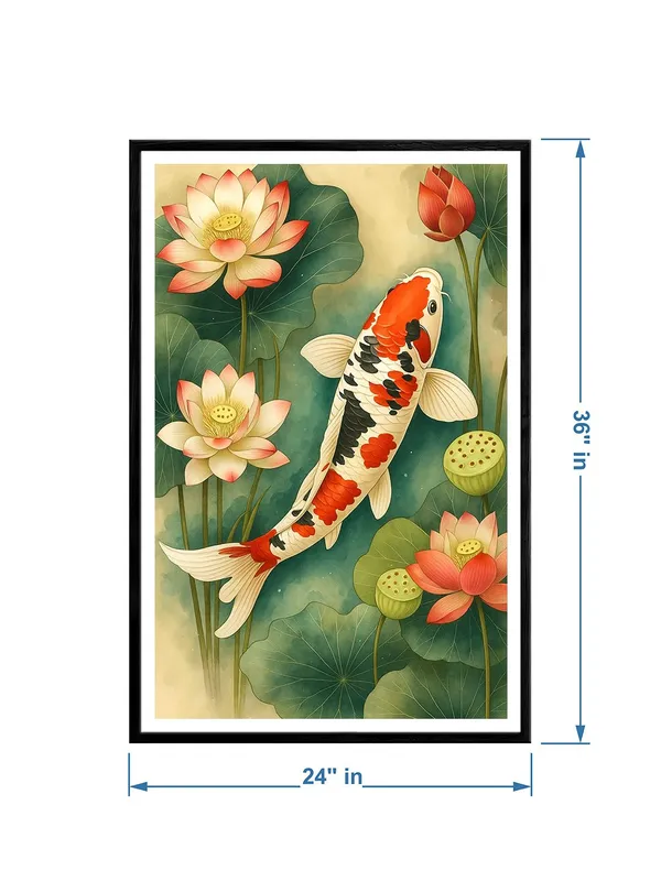 Box_Fiber_Canvas_Painting_Frame_24x36_-_Tricolor_Koi_Fish_with_Lotus_Flowers_|_Nature-Inspired_Wall_Decor_BLF24360887
