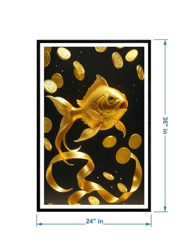Radiant_Goldfish_with_Floating_Coins_|_Box_Fiber_Canvas_Frame_|_24x36_|_Luxury_Gold_Koi_Wall_Decor_BLF24360927