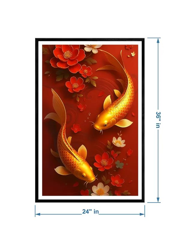 Box_Fiber_Canvas_Painting_Frame_24x36_-_Elegant_Golden_Koi_Fish_with_Floral_Accents_|_Feng_Shui_Art_for_Home_&_Office_Decor_BLF24360886