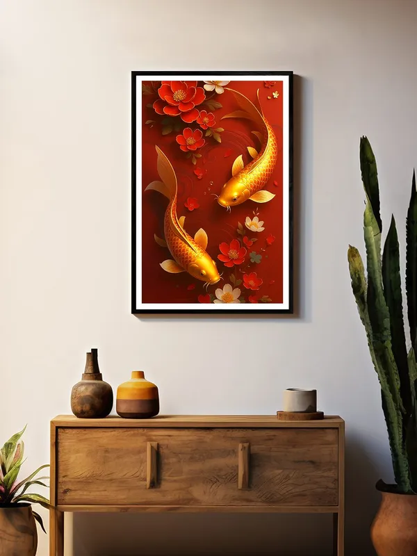 Box_Fiber_Canvas_Painting_Frame_24x36_-_Elegant_Golden_Koi_Fish_with_Floral_Accents_|_Feng_Shui_Art_for_Home_&_Office_Decor_BLF24360886