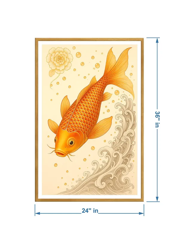 Golden_Koi_with_Waves_Canvas_-_24x36_Box_Fiber_Frame_|_Beige_Minimal_Art_|_Japanese_Style_Fish_Painting_|_Zen_Prosperity_Decor_GOF24360921