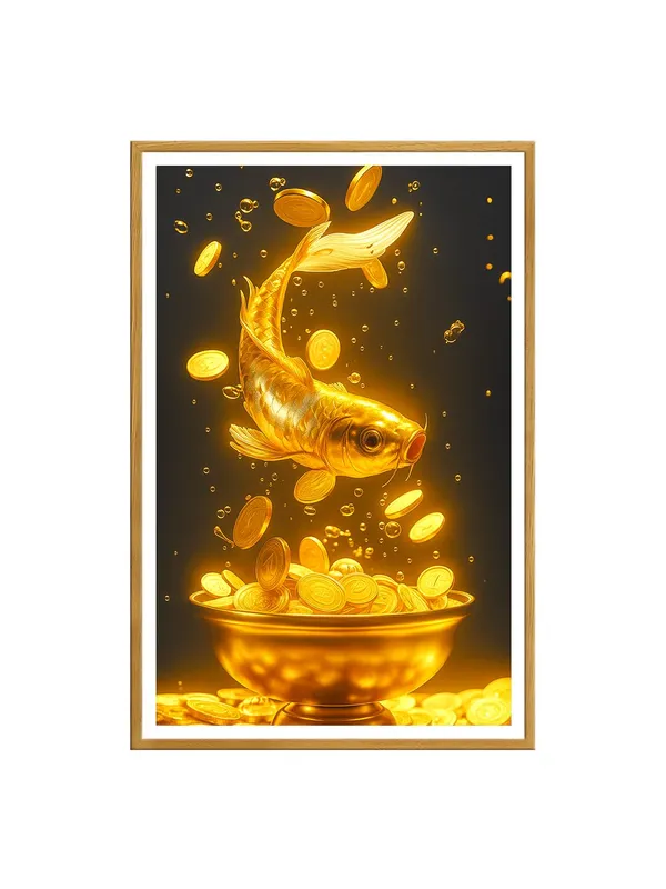 Golden_Koi_&_Coin_Splash_Canvas_-_24x36_Box_Fiber_Frame_|_Radiant_Glow_Wealth_Art_|_Gold_Bowl_Feng_Shui_Decor_|_Prosperity_Symbol_GOF24360923
