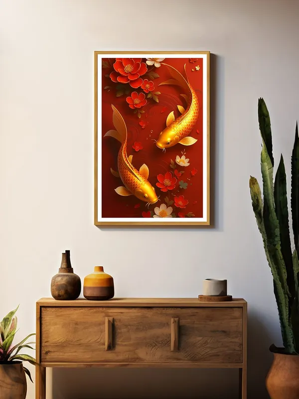 Box_Fiber_Canvas_Painting_Frame_24x36_-_Elegant_Golden_Koi_Fish_with_Floral_Accents_|_Feng_Shui_Art_for_Home_&_Office_Decor_GOF24360886