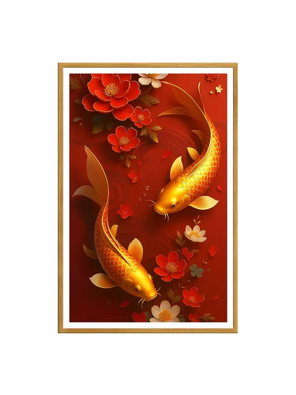Box_Fiber_Canvas_Painting_Frame_24x36_-_Elegant_Golden_Koi_Fish_with_Floral_Accents_|_Feng_Shui_Art_for_Home_&_Office_Decor_GOF24360886