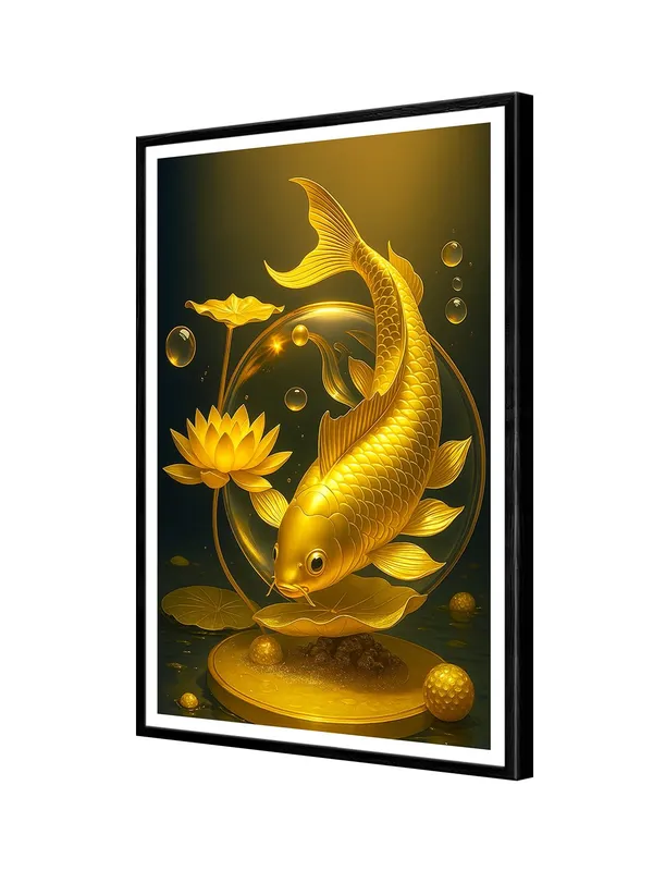 Box_Fiber_Canvas_Painting_Frame_24x36_-_Golden_Koi_with_Lotus_and_Bubbles_|_Prosperity_Symbolism_Wall_Decor_BLF24360890