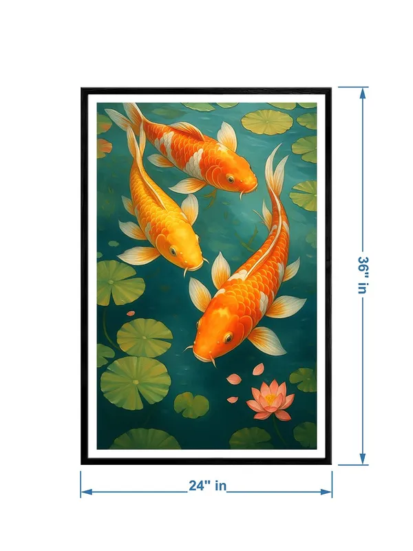 Serene_Orange_Koi_Fish_with_Lily_Pads_Canvas_Painting_in_Box_Fiber_Frame_-_24X36_Inch_|_Feng_Shui_Peaceful_Pond_Wall_Art_|_Nature-Inspired_Decor_BLF24360885