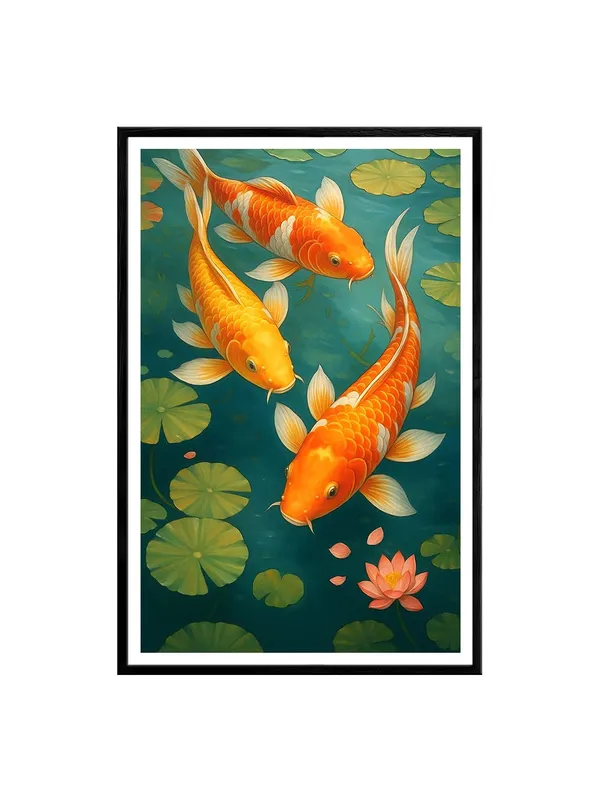 Serene_Orange_Koi_Fish_with_Lily_Pads_Canvas_Painting_in_Box_Fiber_Frame_-_24X36_Inch_|_Feng_Shui_Peaceful_Pond_Wall_Art_|_Nature-Inspired_Decor_BLF24360885