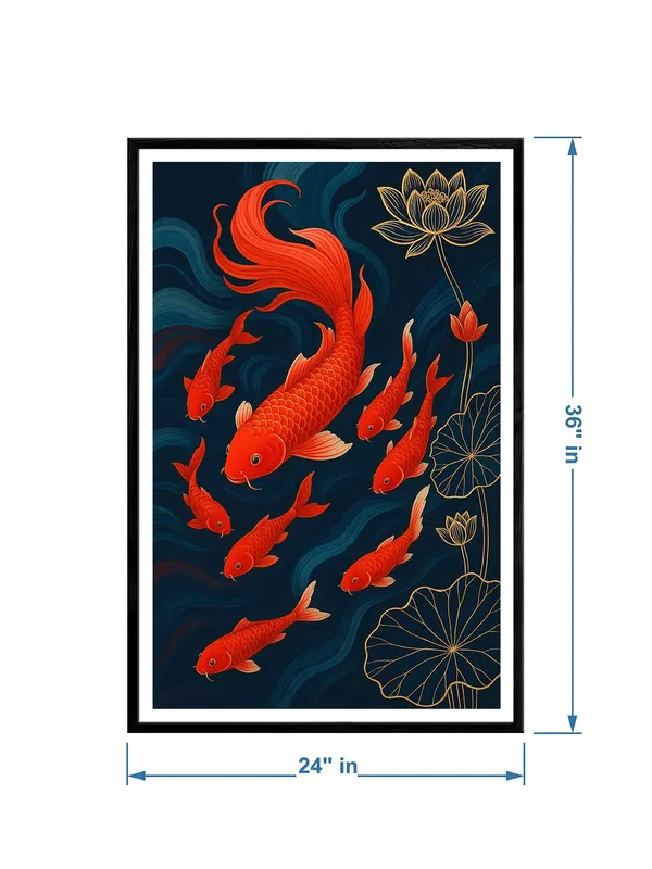 Red_Koi_Family_With_Lotus_|_24X36_Box_Fiber_Canvas_Painting_|_Symbolic_Family_and_Harmony_Wall_Art_for_Home_and_Office_BLF24360875