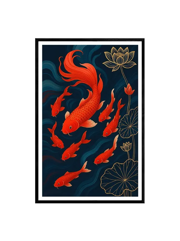 Red_Koi_Family_With_Lotus_|_24X36_Box_Fiber_Canvas_Painting_|_Symbolic_Family_and_Harmony_Wall_Art_for_Home_and_Office_BLF24360875