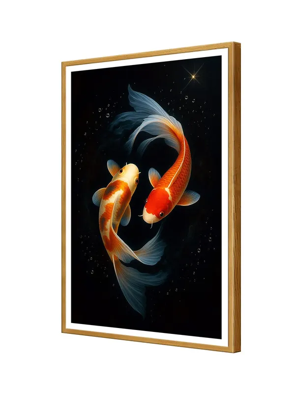 Elegant_Twin_Koi_Gold_&_Red_Box_Fiber_Canvas_Painting_Frame_-_24x36_Inch_|_Harmony_and_Love_Wall_Art_for_Interiors_GOF24360900