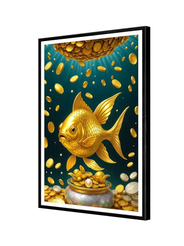 Gold_Fish_with_Coins_Canvas_-_24x36_Box_Fiber_Frame_|_Fortune_&_Wealth_Wall_Art_|_Teal_Ocean_Depths_|_Prosperity_Decor_BLF24360922