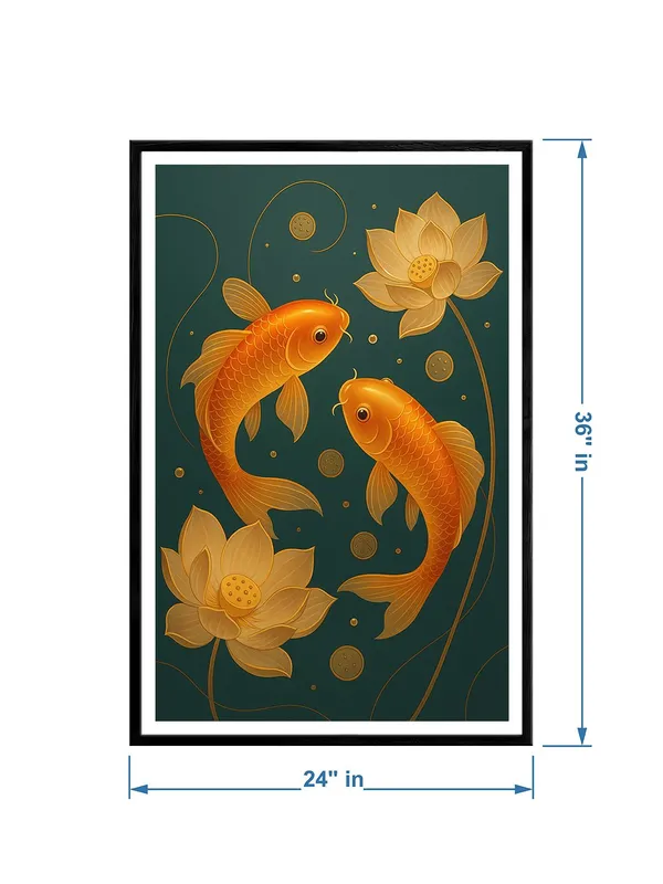 Box_Fiber_Canvas_Painting_Frame_-_Golden_Koi_Fish_with_Lotus_and_Coins_24x36_|_Prosperity_Feng_Shui_Wall_Art_BLF24360860