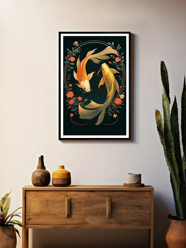 Box_Fiber_Canvas_Painting_Frame_24x36_-_Yin_Yang_Golden_Koi_Fish_on_Black_Background_|_Spiritual_Balance_Wall_Art_BLF24360889
