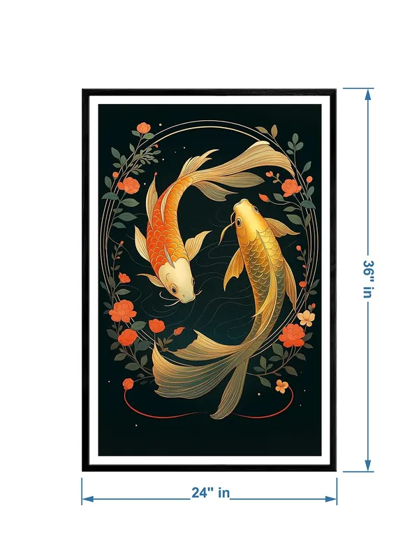 Box_Fiber_Canvas_Painting_Frame_24x36_-_Yin_Yang_Golden_Koi_Fish_on_Black_Background_|_Spiritual_Balance_Wall_Art_BLF24360889