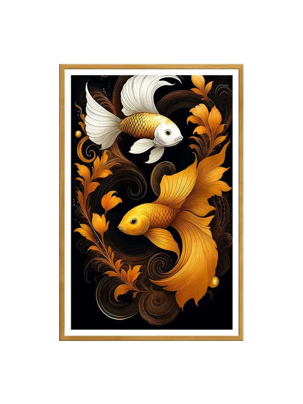 Box_Fiber_Canvas_Painting_Frame_-_Golden_and_White_Koi_Fish_Swirling_Floral_Canvas_24x36_|_Ornamental_Japanese_Decor_GOF24360865