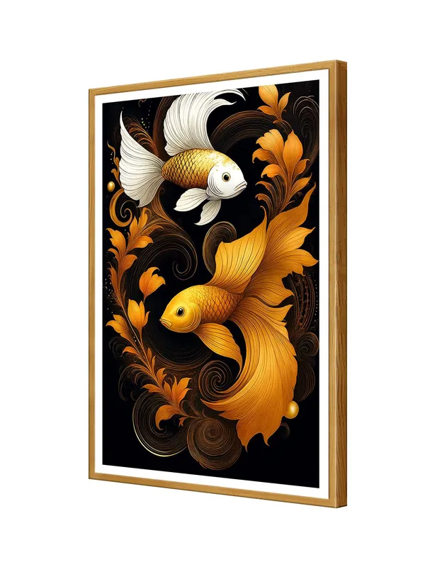 Box_Fiber_Canvas_Painting_Frame_-_Golden_and_White_Koi_Fish_Swirling_Floral_Canvas_24x36_|_Ornamental_Japanese_Decor_GOF24360865