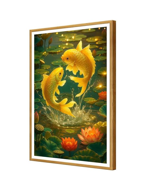 Golden_Koi_Jumping_in_Lotus_Pond_|_Box_Fiber_Canvas_Frame_|_24x36_|_Vibrant_Wealth_&_Harmony_Art_GOF24360942