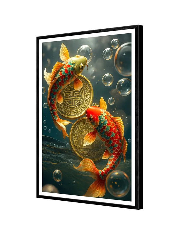Colorful_Koi_Fish_Canvas_Painting_-_Box_Fiber_Frame_24x36_|_Lucky_Coins_&_Bubbles_Artwork_|_Vibrant_Feng_Shui_Decor_|_Prosperity_Symbol_BLF24360902