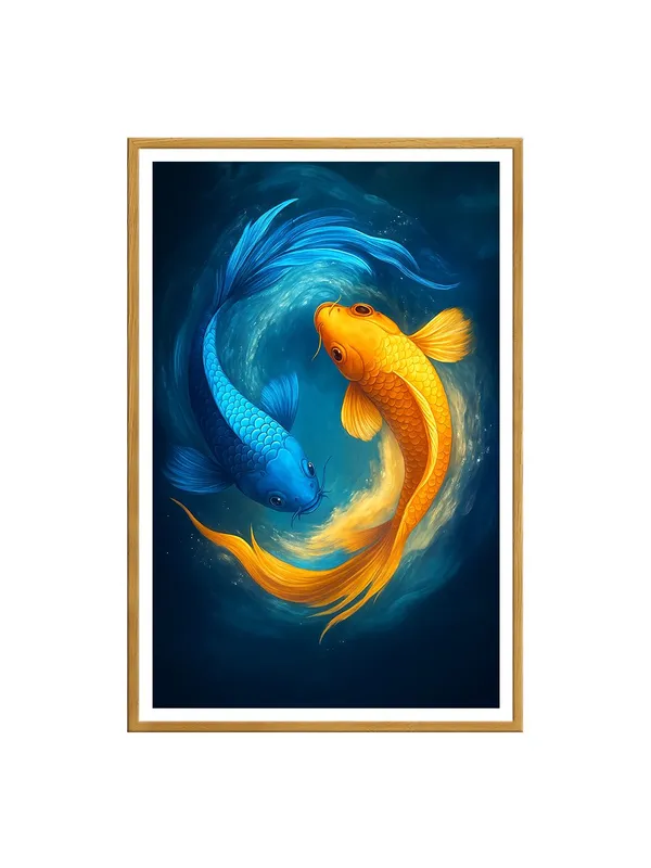 Blue_&_Gold_Yin_Yang_Koi_in_Ocean_Swirl_|_Box_Fiber_Canvas_Frame_|_24x36_|_Balance_&_Harmony_Wall_Art_GOF24360932