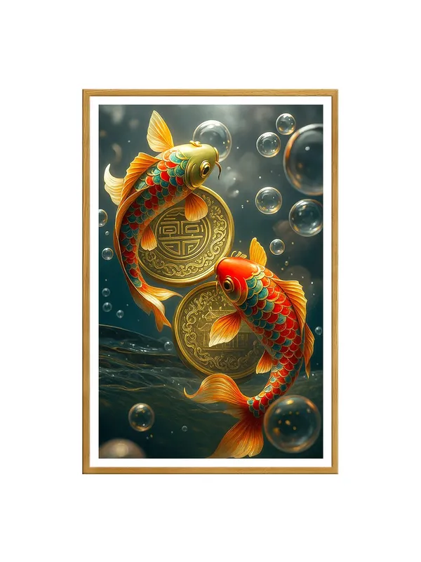 Colorful_Koi_Fish_Canvas_Painting_-_Box_Fiber_Frame_24x36_|_Lucky_Coins_&_Bubbles_Artwork_|_Vibrant_Feng_Shui_Decor_|_Prosperity_Symbol_GOF24360902