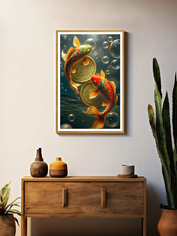 Colorful_Koi_Fish_Canvas_Painting_-_Box_Fiber_Frame_24x36_|_Lucky_Coins_&_Bubbles_Artwork_|_Vibrant_Feng_Shui_Decor_|_Prosperity_Symbol_GOF24360902