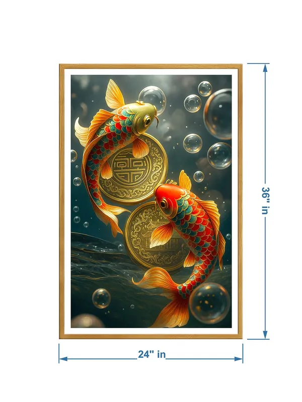 Colorful_Koi_Fish_Canvas_Painting_-_Box_Fiber_Frame_24x36_|_Lucky_Coins_&_Bubbles_Artwork_|_Vibrant_Feng_Shui_Decor_|_Prosperity_Symbol_GOF24360902