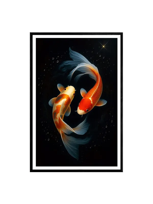 Elegant_Twin_Koi_Gold_&_Red_Box_Fiber_Canvas_Painting_Frame_-_24x36_Inch_|_Harmony_and_Love_Wall_Art_for_Interiors_BLF24360900