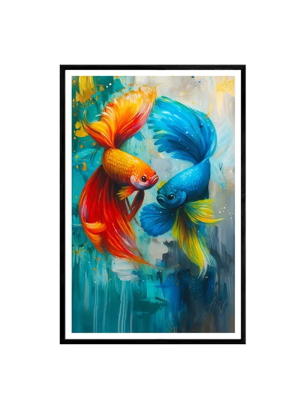Dual_Betta_Fish_Abstract_Canvas_-_24x36_Box_Fiber_Frame_|_Red_&_Blue_Color_Splash_Painting_|_Energetic_Wall_Art_|_Modern_Aquatic_Decor_BLF24360910