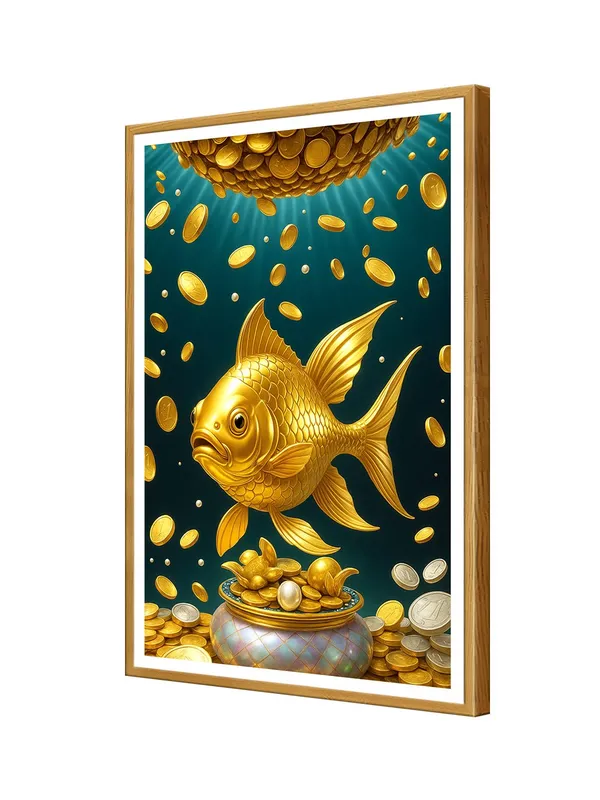 Gold_Fish_with_Coins_Canvas_-_24x36_Box_Fiber_Frame_|_Fortune_&_Wealth_Wall_Art_|_Teal_Ocean_Depths_|_Prosperity_Decor_GOF24360922