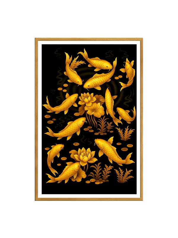 Golden_Koi_Fish_with_Lotus_Pond_Box_Fiber_Canvas_Painting_Frame_-_24X36_Inch_Wall_Art_for_Living_Room,_Bedroom,_Office_|_Feng_Shui_Art_|_Vastu_Positive_Energy_Decor_GOF24360881