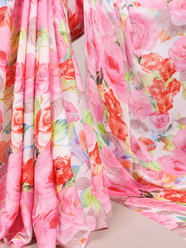 Light_Pink_Satin_Saree_Collection_With_Blouse_For_Women