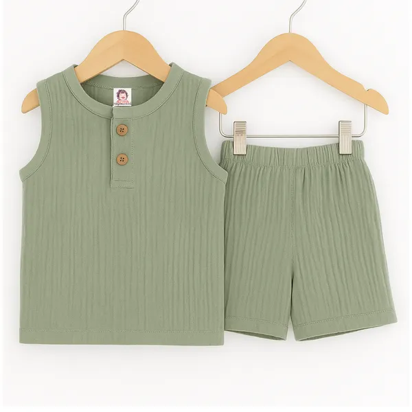 Green_Pure_Organic_Cotton_Pajama_Set_For_Kids