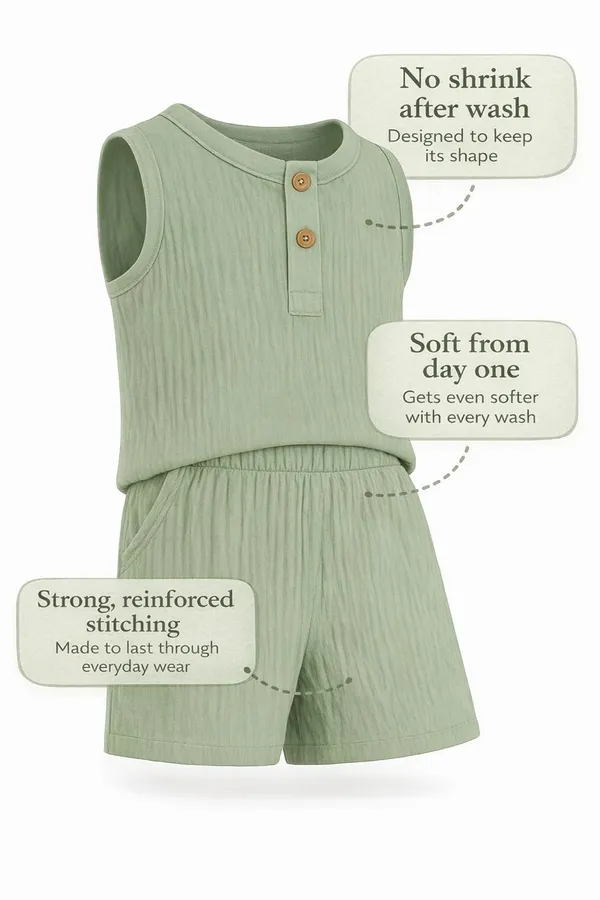 Green_Pure_Organic_Cotton_Pajama_Set_For_Kids