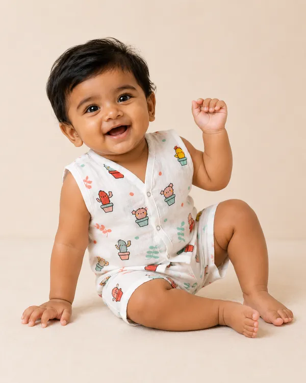 TinyChuckles_Happy_Cactus_Muslin_Co-ord_Set