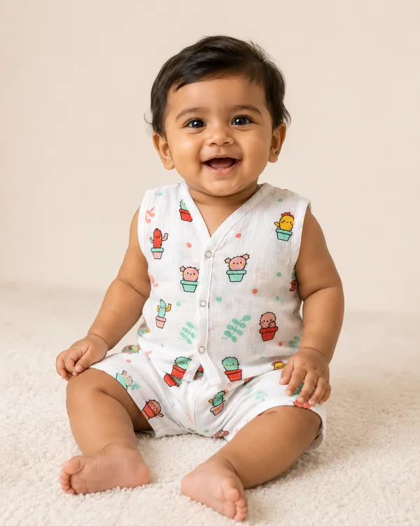 TinyChuckles_Happy_Cactus_Muslin_Co-ord_Set