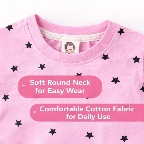 TinyChuckles_Star_Co-ord_Set_|_Soft_Cotton_Tee_&_Pajama_|_Unisex_Kids_Nightwear_&_Home_Wear