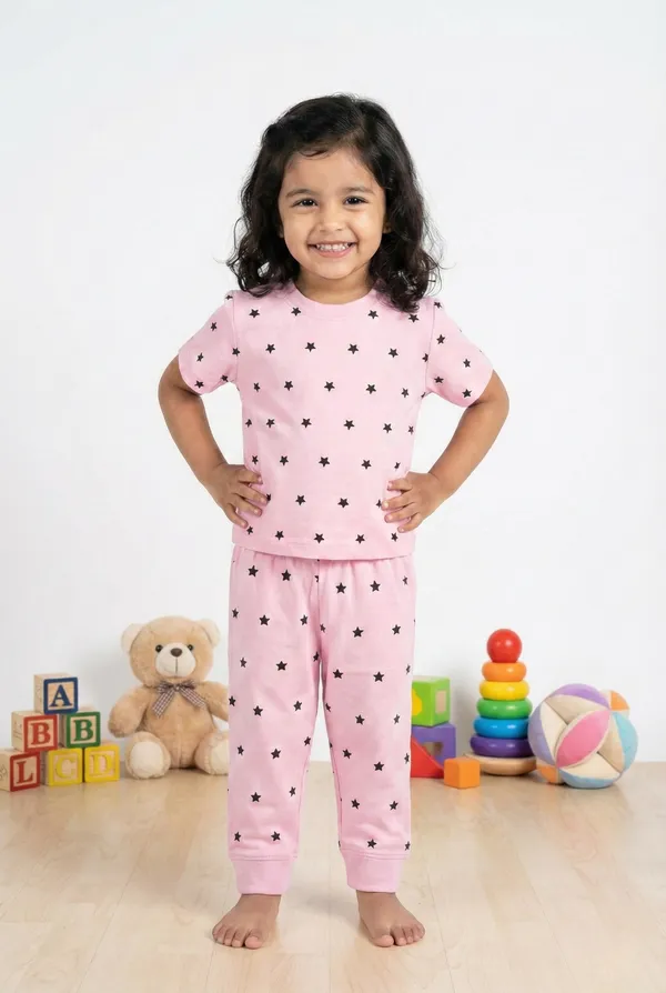 TinyChuckles_Star_Co-ord_Set_|_Soft_Cotton_Tee_&_Pajama_|_Unisex_Kids_Nightwear_&_Home_Wear