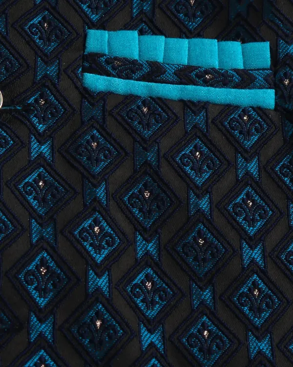 Light_Blue_Kurta_&_Pyjama_With_Geometric_Jacket_Set_For_Kids