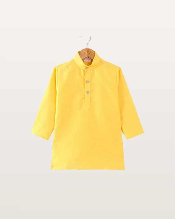 Bright_Yellow_Kurta_&_Pyjama_With_Diamond_Pattern_Embroidered_Jacket_Set_For_Kids