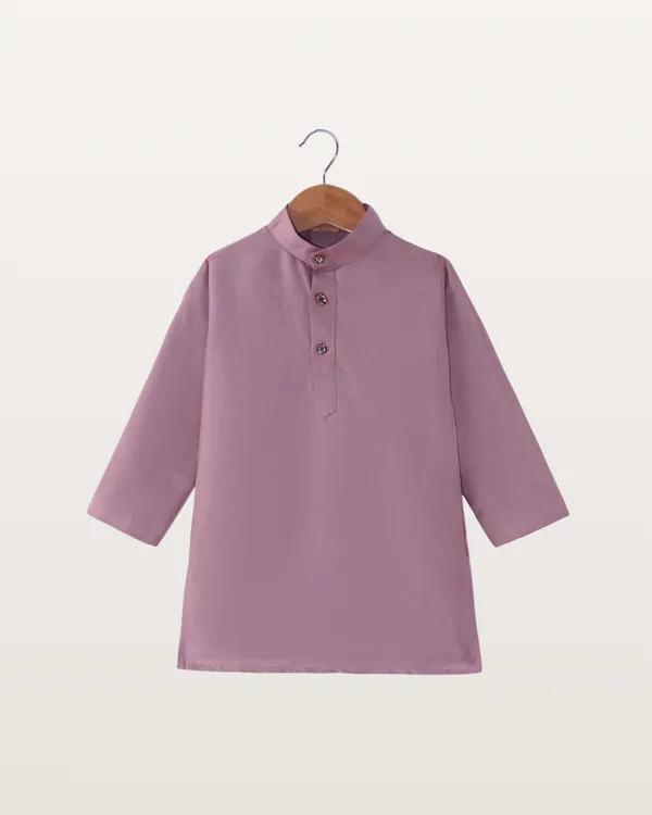 Dusty_Rose_Kurta_&_Pyjama_With_Embroidered_Jacket_Set_For_Kids