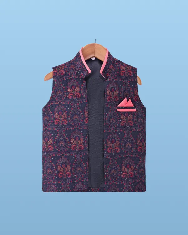 Pink_Kurta_&_Pyjama_With_Jacket_Set_For_Kids
