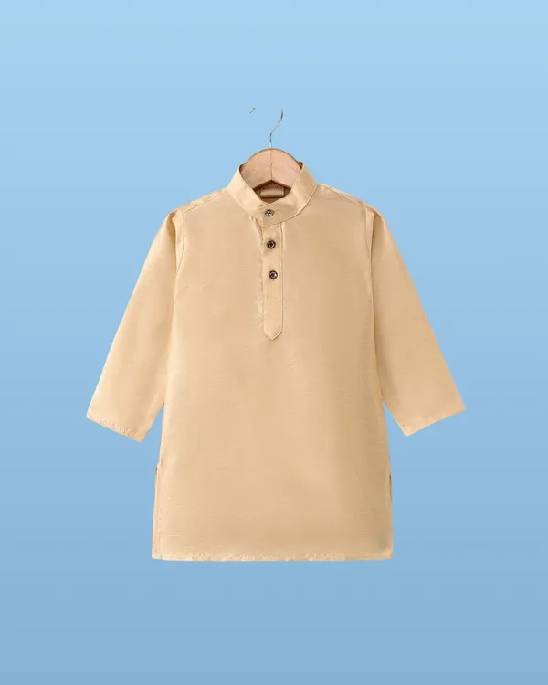 Beige_Kurta_&_Pyjama_With_Abstract_Embroidered_Jacket_Set_For_Kids
