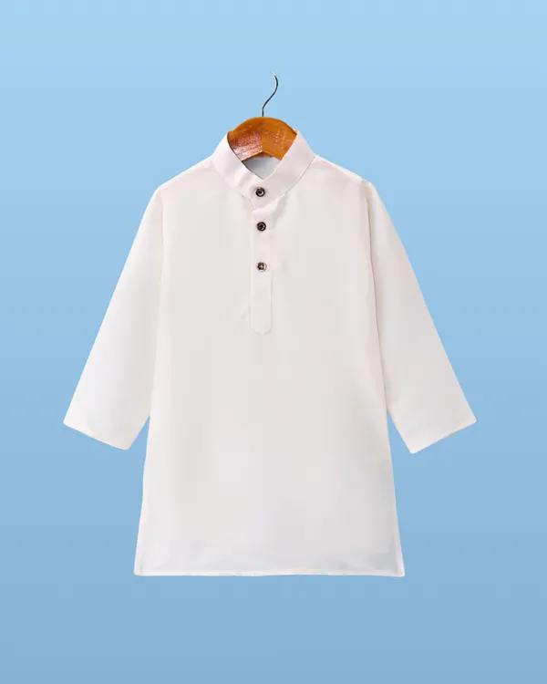 White_Kurta_&_Pyjama_With_Sequin_Work_Jacket_Set_For_Kids