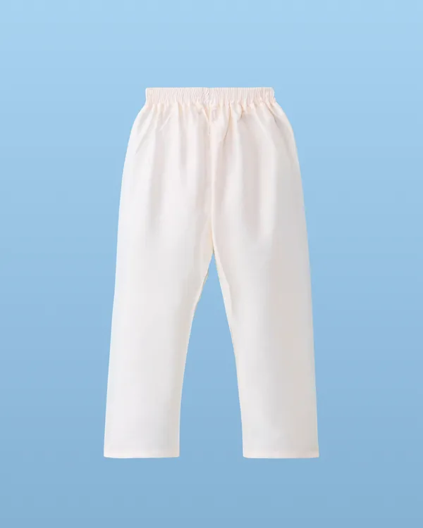 White_Kurta_&_Pyjama_With_Sequin_Work_Jacket_Set_For_Kids