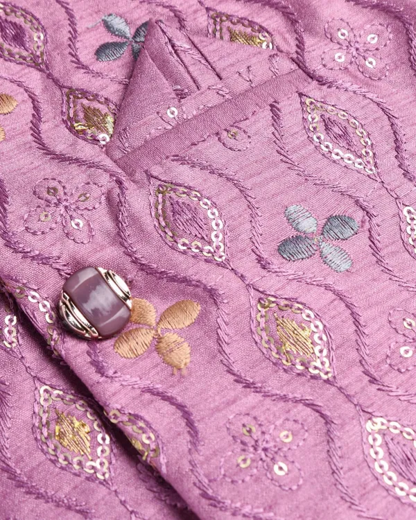 Lavender_Kurta_&_Pyjama_With_Delicate_Dori_Embroidered_Jacket_Set_For_Kids
